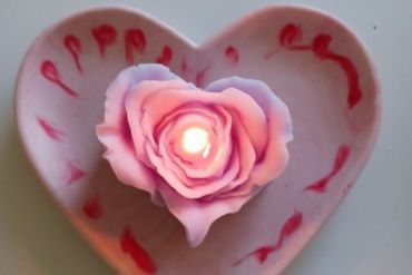 Bougie Coeur floral